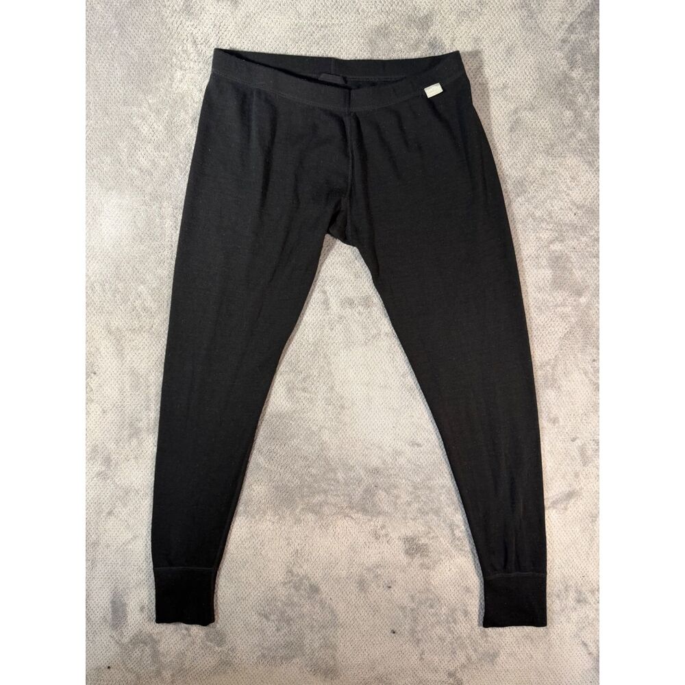 Merino.tech 100% Merino Wool 320 Base Layer Leggings Women Large Black Thermal